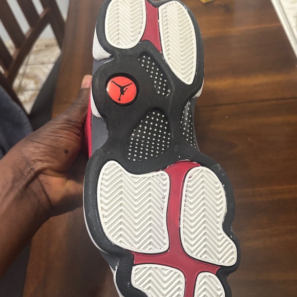 Jordan Kids Red and Gray High-Top Sneakers - Picture 11 of 11